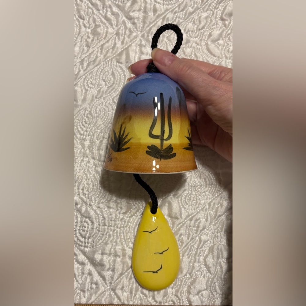 Vintage Ceramic Bell Chime Southwestern Style Collectible